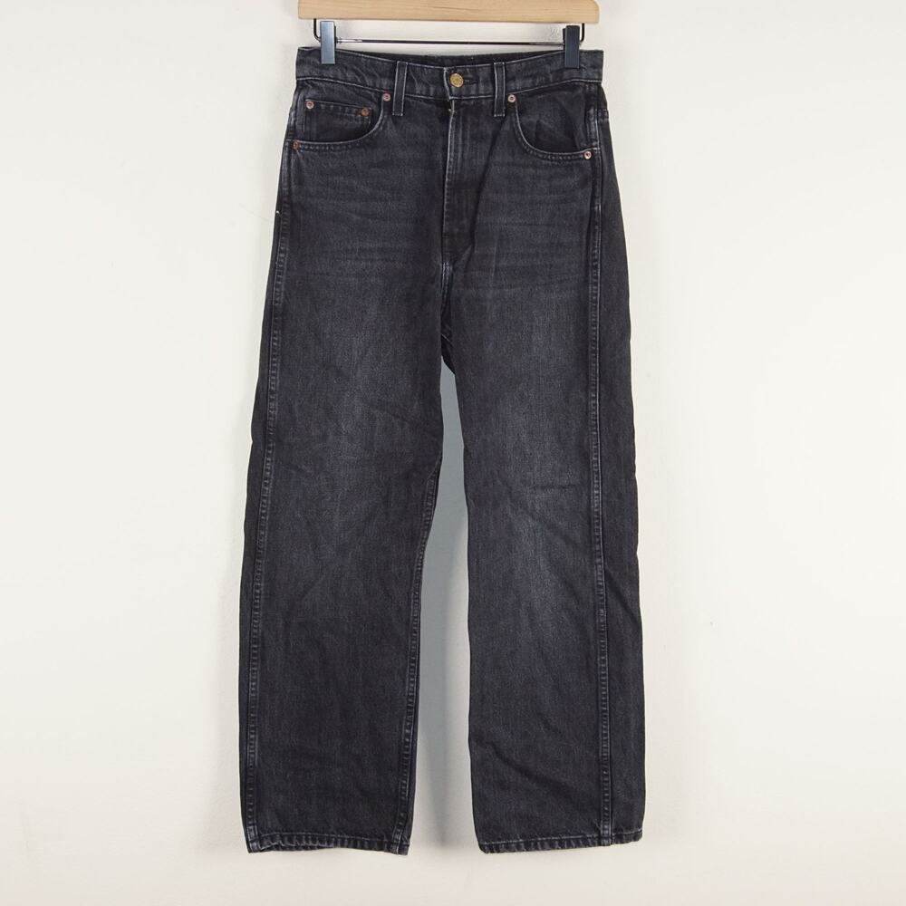 B Sides Black High Rise Straight Leg Cotton Jeans Womens Sz 27